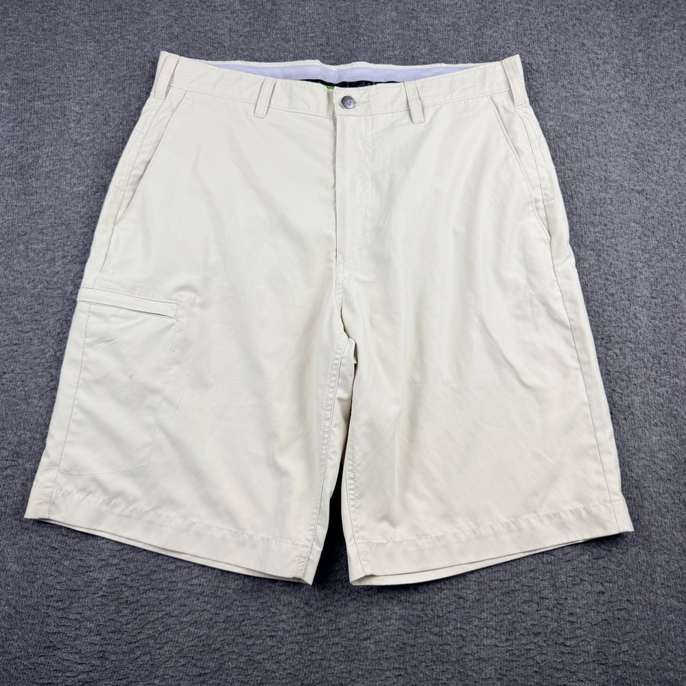 Callaway X Series Golf Shorts Men's 32 Beige Flat Front Performance Cargo Pocket